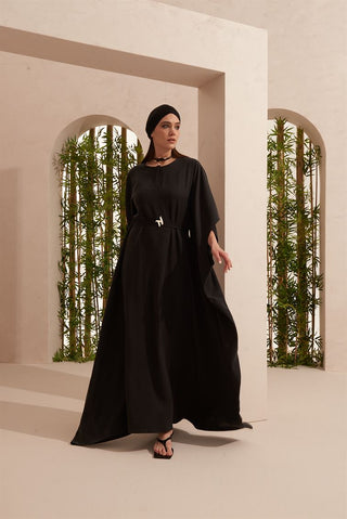 Ameera Black Long Tencel Kaftan