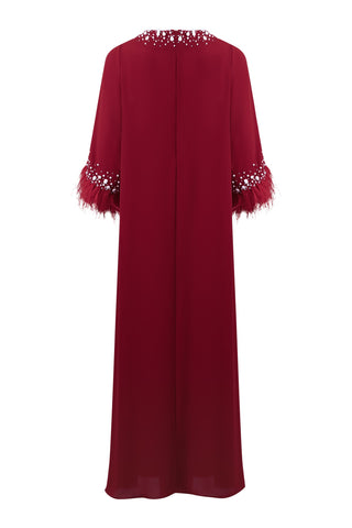 Venice Fire Red Silk Kaftan