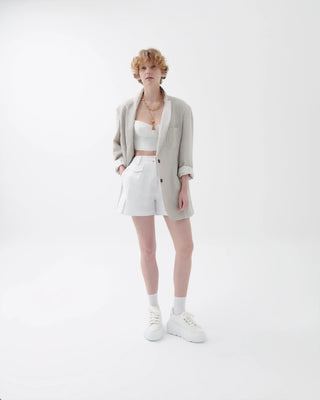 Boyfriend Linen Blazer – Natural