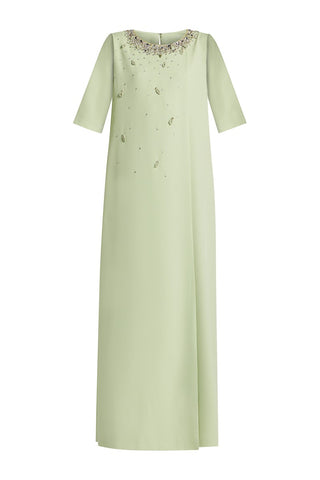 Capri Avocado Crystals Silk Kaftan