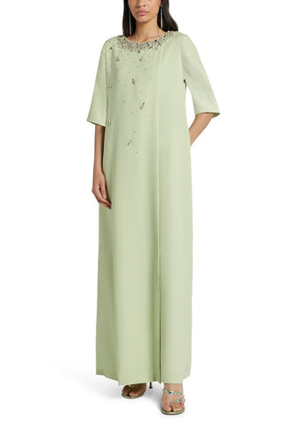 Capri Avocado Crystals Silk Kaftan