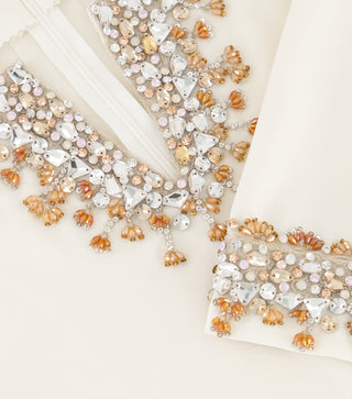 Off-White Crystal embroidery Silk Kaftan