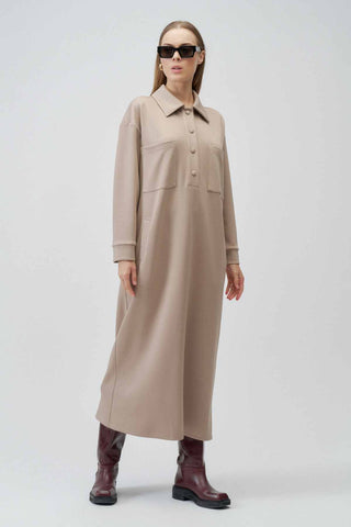 Olina Modal Dress – Taupe