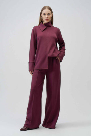 Olina Modal Co-Ord Set – Bordeaux