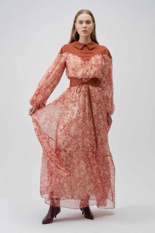 Velouria Chiffon Dress – Terracotta Rose