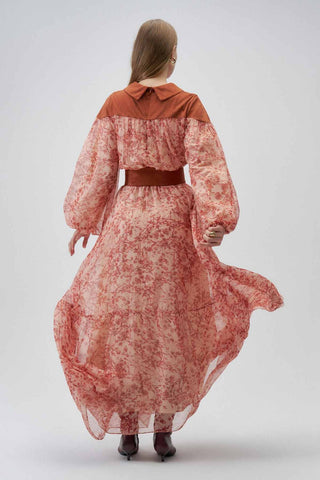 Velouria Chiffon Dress – Terracotta Rose