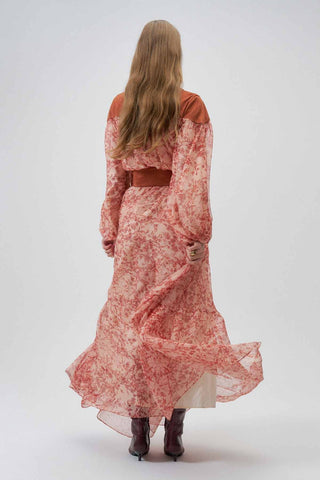 Velouria Chiffon Dress – Terracotta Rose