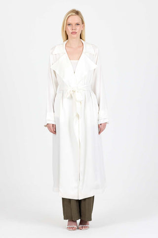 Estelle Seasonless Tencel Trench Coat - White