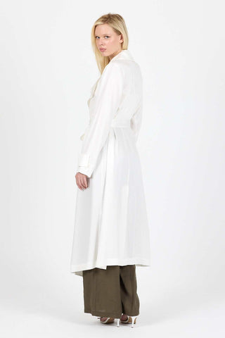 Estelle Seasonless Tencel Trench Coat - White