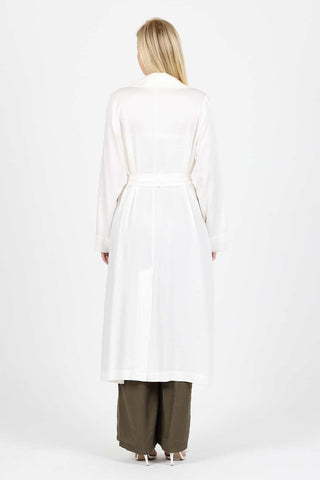 Estelle Seasonless Tencel Trench Coat - White