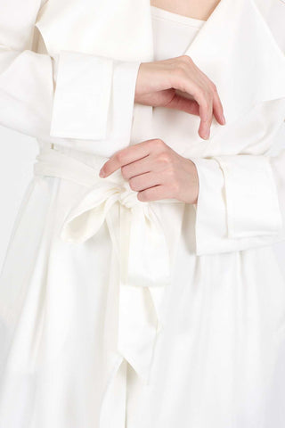 Estelle Seasonless Tencel Trench Coat - White