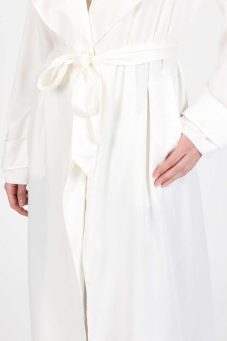 Estelle Seasonless Tencel Trench Coat - White