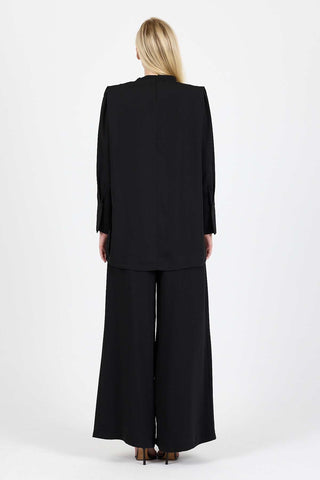 Amanda Pleated Trousers - Black