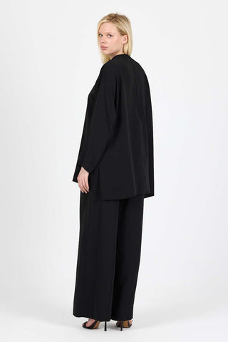 Luna Crepe Blouse and Trousers Set - Black