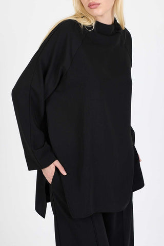 Luna Crepe Blouse and Trousers Set - Black