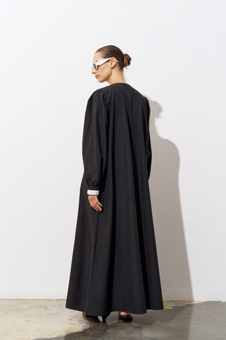 Talia Poplin Black Dress