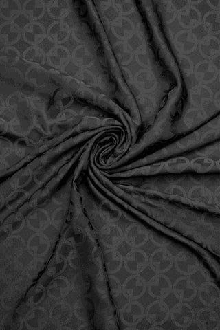 Chain Rectangular Jacquard Shawl – Black 73x170