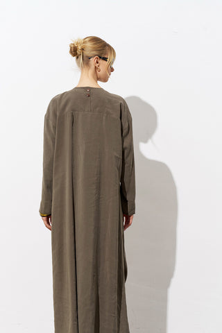 Astra Modal Set with Asymmetric Tunic - Khaki
