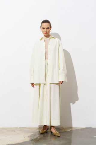 Puffy Oversized Poplin Shirt – Yellow