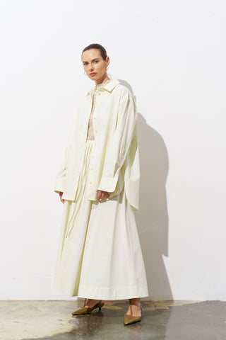 Puffy Oversized Poplin Shirt – Yellow