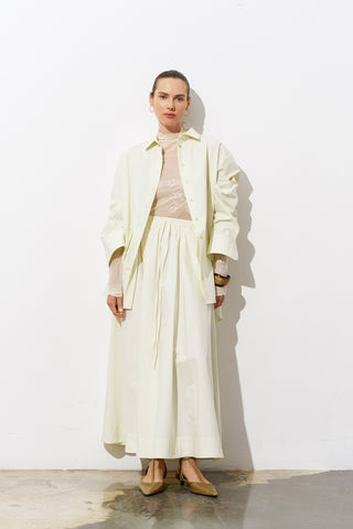 Puffy Oversized Poplin Shirt – Yellow