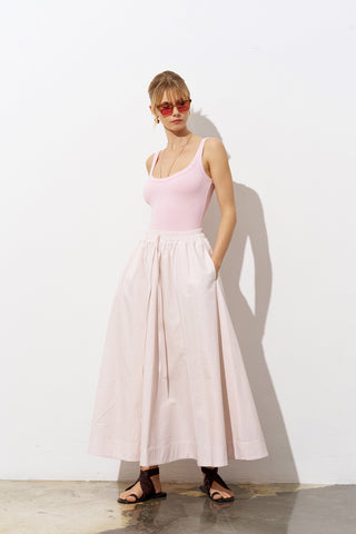 Puffy Cotton Poplin Skirt - Pink
