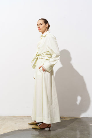 Puffy Cotton Poplin Skirt - Yellow