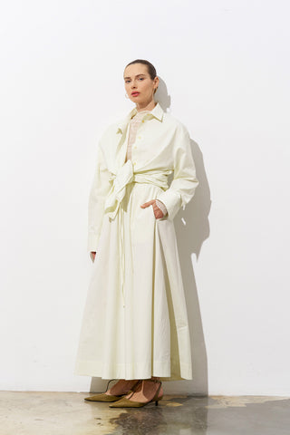 Puffy Cotton Poplin Skirt - Yellow