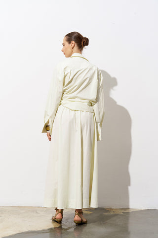 Puffy Cotton Poplin Skirt - Yellow