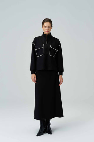 LUANA Knit Two-Piece Black Set