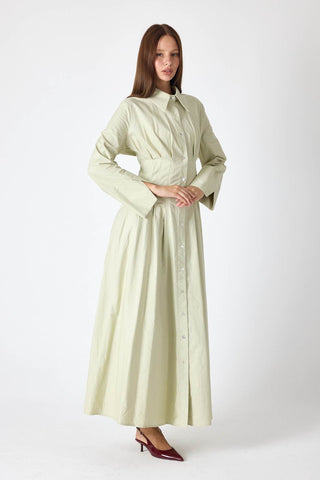 Elle Poplin Dress – Green