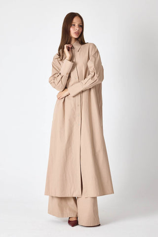 Bella Maxi Poplin Tunic – Camel