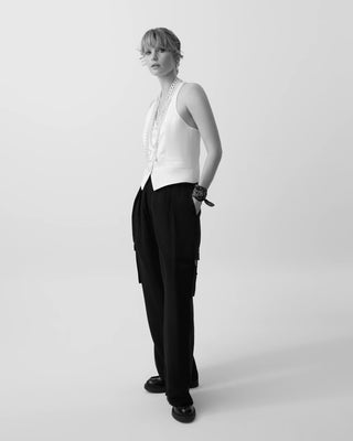 Muna Linen Buttoned Vest – Ivory