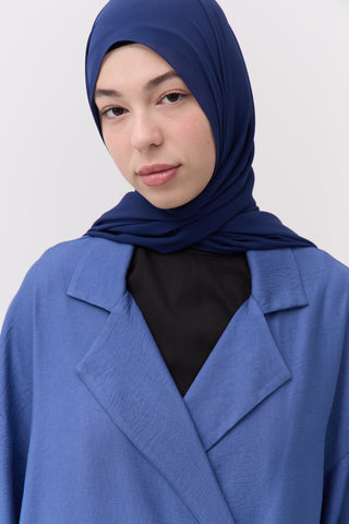 Blue Linen Kimono Abaya Dress