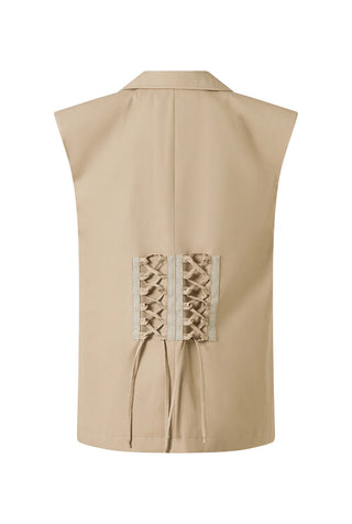 Amelie Adjustable Back-Tie Vest - Beige