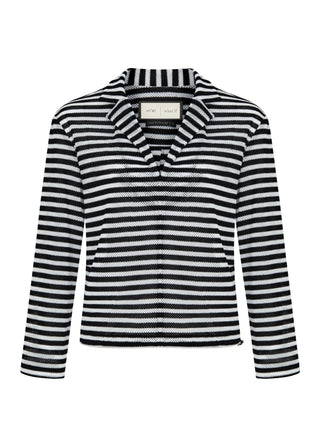 Freya Striped Knit Blouse - Black/White