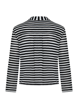 Freya Striped Knit Blouse - Black/White