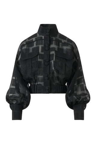 Violaine Sheer Check Blouse – Black