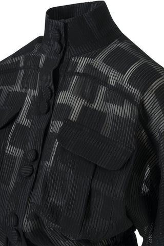 Violaine Sheer Check Blouse – Black