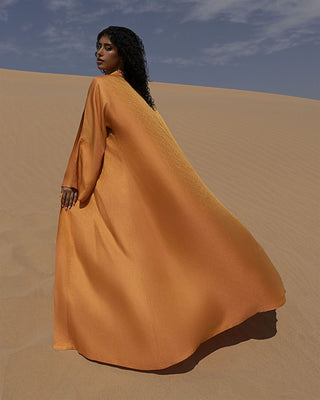 Orange Long Silk Abaya
