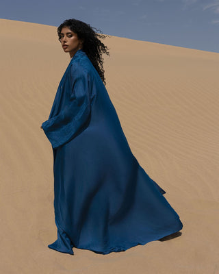 Indigo Long Silk Abaya