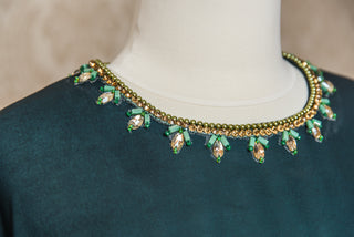 Deep Blue FLOWERS PRINTED Silk KAFTAN