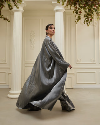 Grey Metallic Abaya