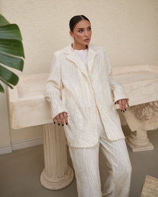 Luxe Embellished Co-Ord Set – Ivory