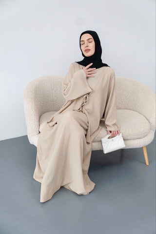 Edana Two-Piece Set – Tie-Front Cape & Basic Dress