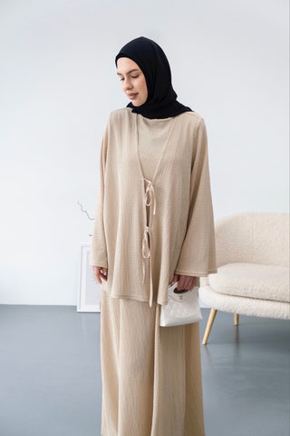 Edana Two-Piece Set – Tie-Front Cape & Basic Dress