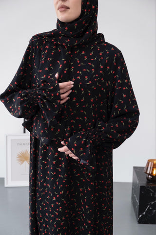 Floral Prayer Dress with Matching Scarf