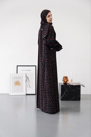 Floral Prayer Dress with Matching Scarf