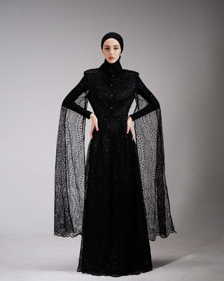 Jasmine Black Silk Kaftan