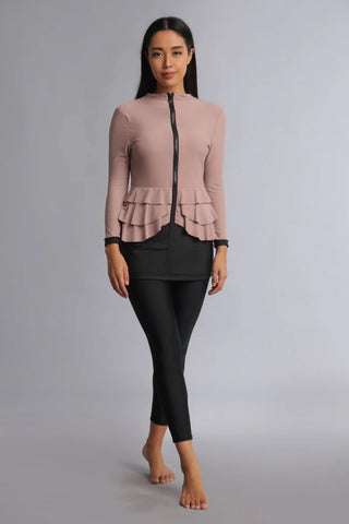 Mira Swim Dress - Woodrose/Black